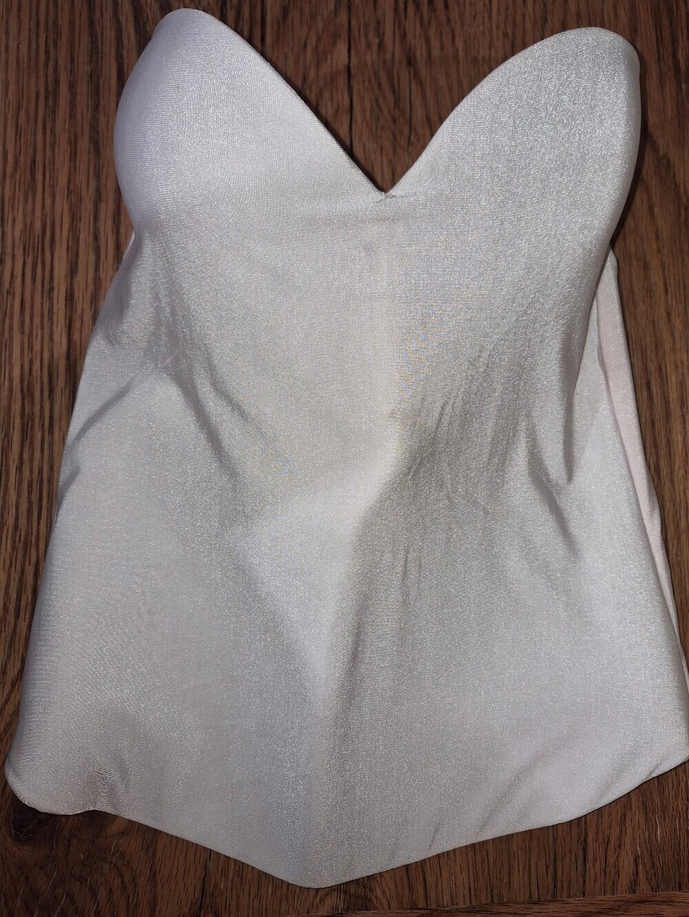 David's Bridal Seamless Corset Longline Bra White Strapless Padded Size 36B